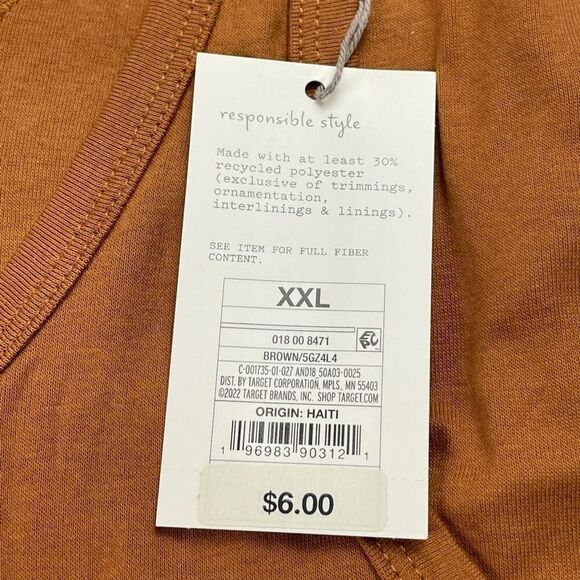 A New Day Brown Tank Top - Women’s XXL - Picture 2 of 2